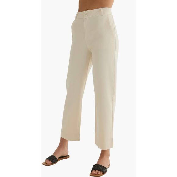 bella dahl Saige Wide Leg Crop-Capri Khaki Pants Size 28 - Picture 3 of 12